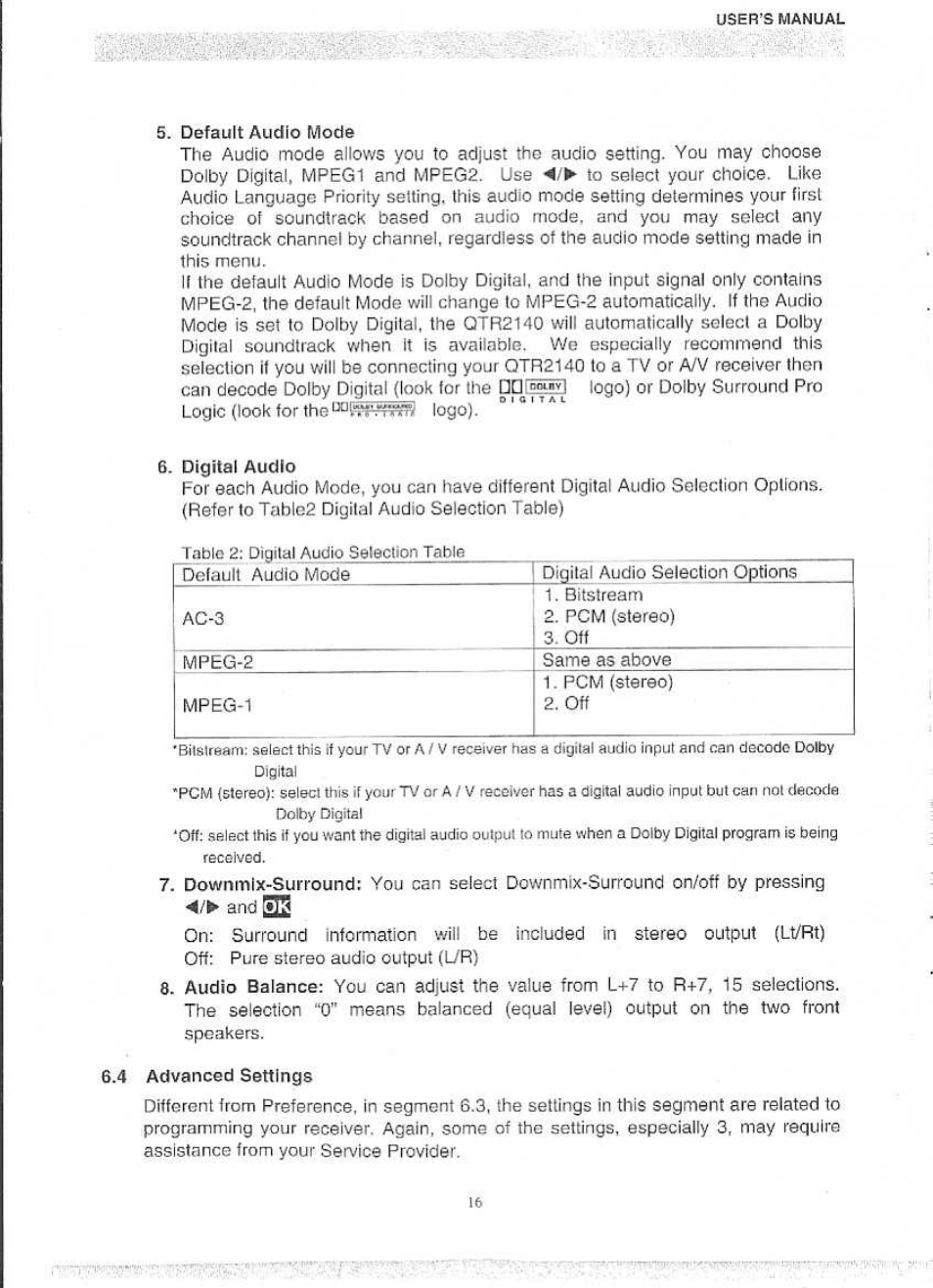 Panasonic QTR 2140 User Manual | Page 17 / 22