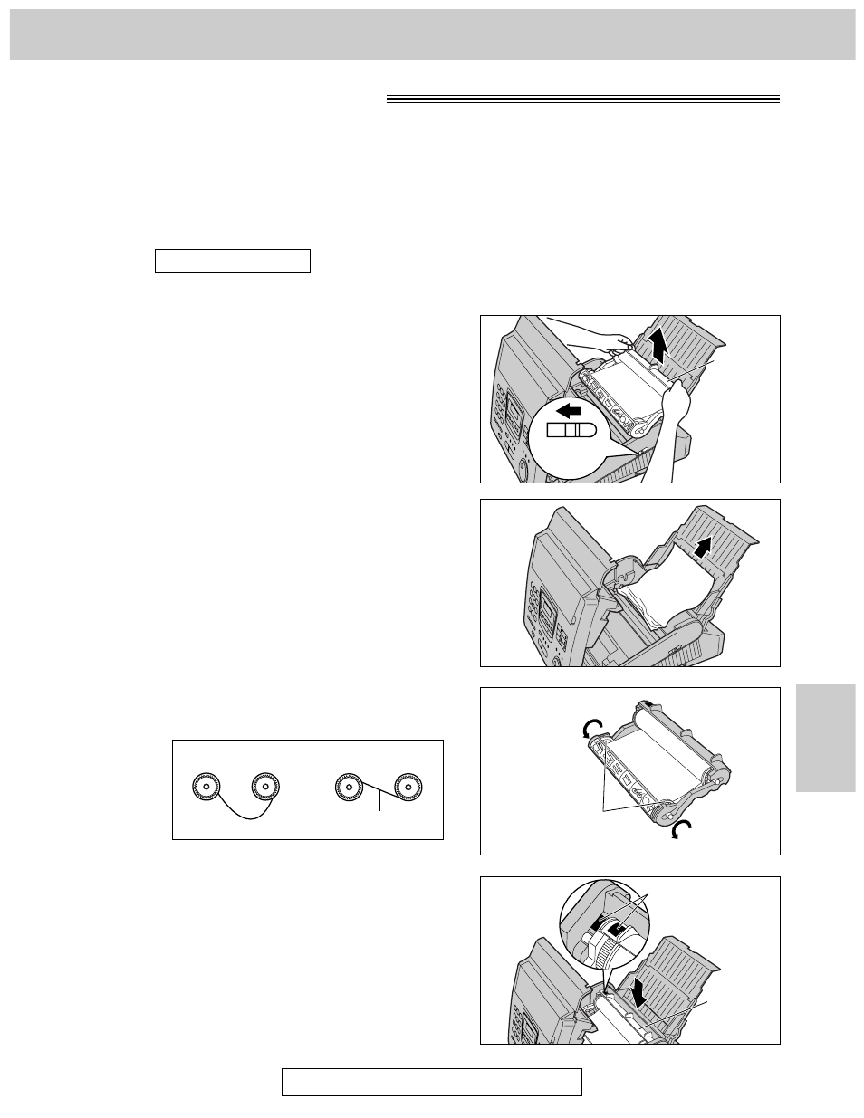 Recording paper jam, Jams, When paper has jammed under the film cartridge | Panasonic KX-FM280 User Manual | Page 133 / 172