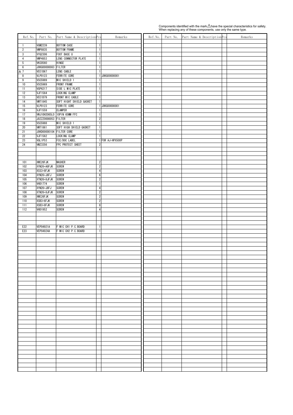 Casing & frame parts assembly (2), Mpl-4 | Panasonic AG-HPX500MC User Manual | Page 5 / 23