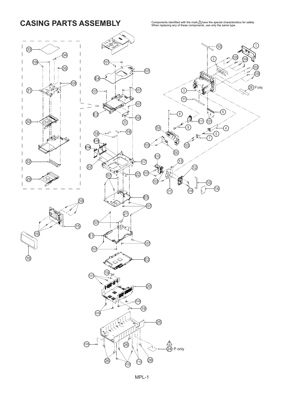 Casing parts assembly, Mpl-1 | Panasonic AG-HPG10MC User Manual | Page 2 / 7