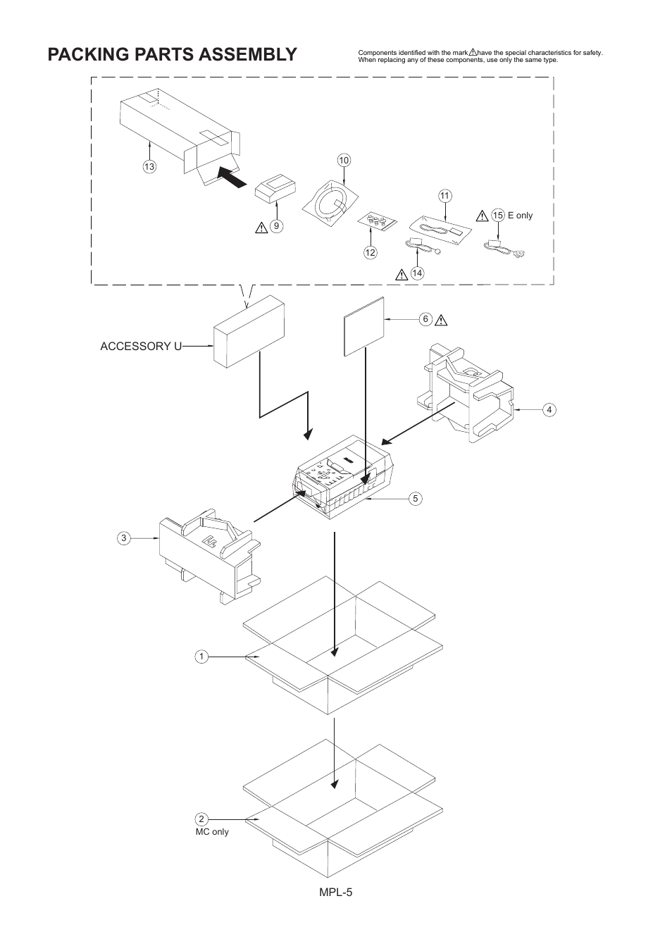 Packing parts assembly | Panasonic AG-HPG10MC User Manual | Page 6 / 7