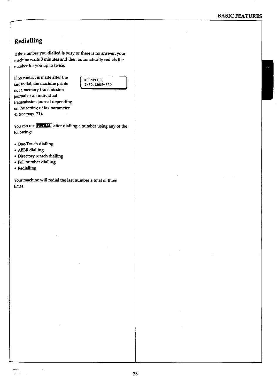 Basic features | Panasonic Panafax UF-766 User Manual | Page 40 / 142