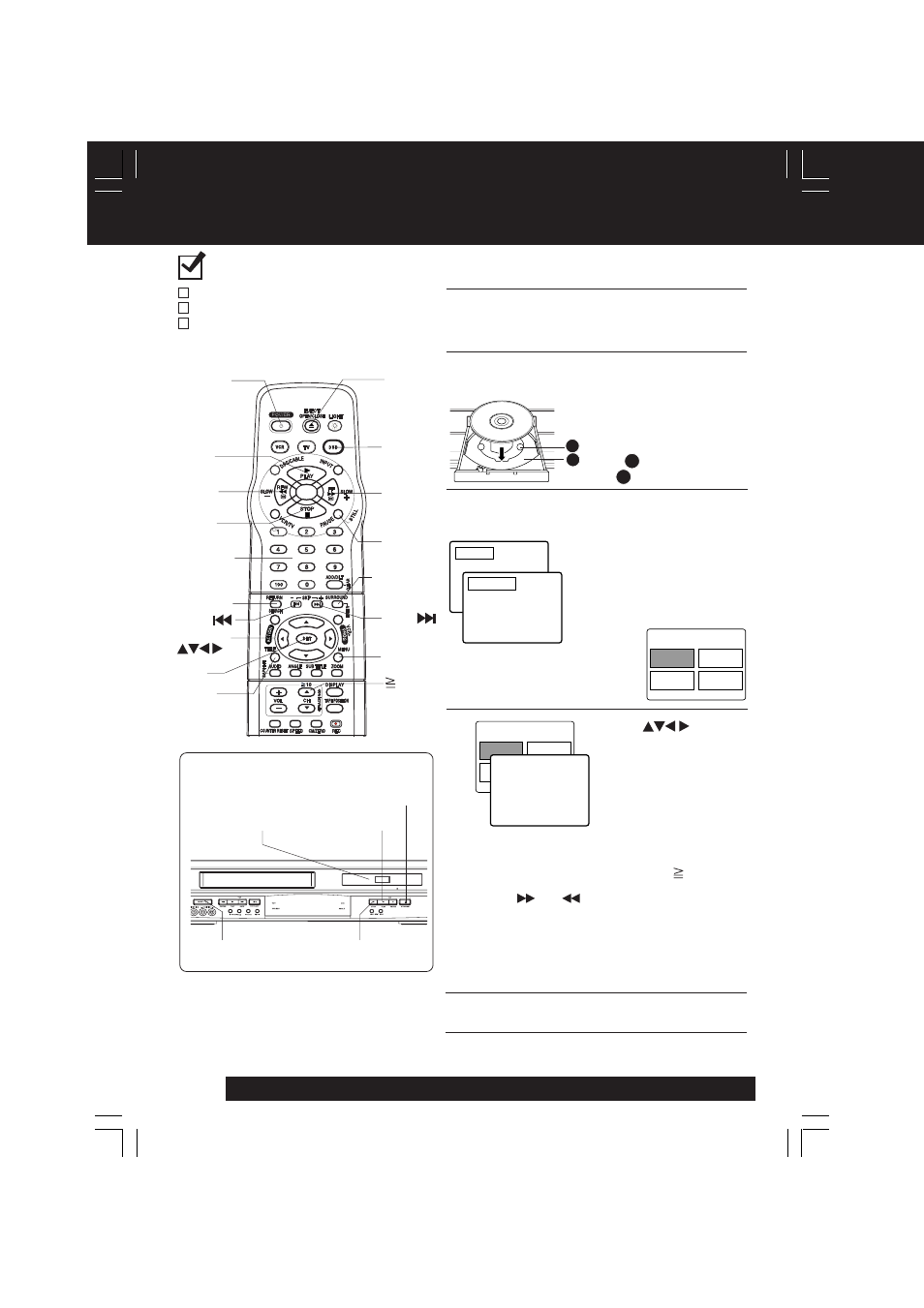Basic dvd operation, Dogs, Ready checklist | Operation using deck buttons | Panasonic PV-D4761 User Manual | Page 22 / 64