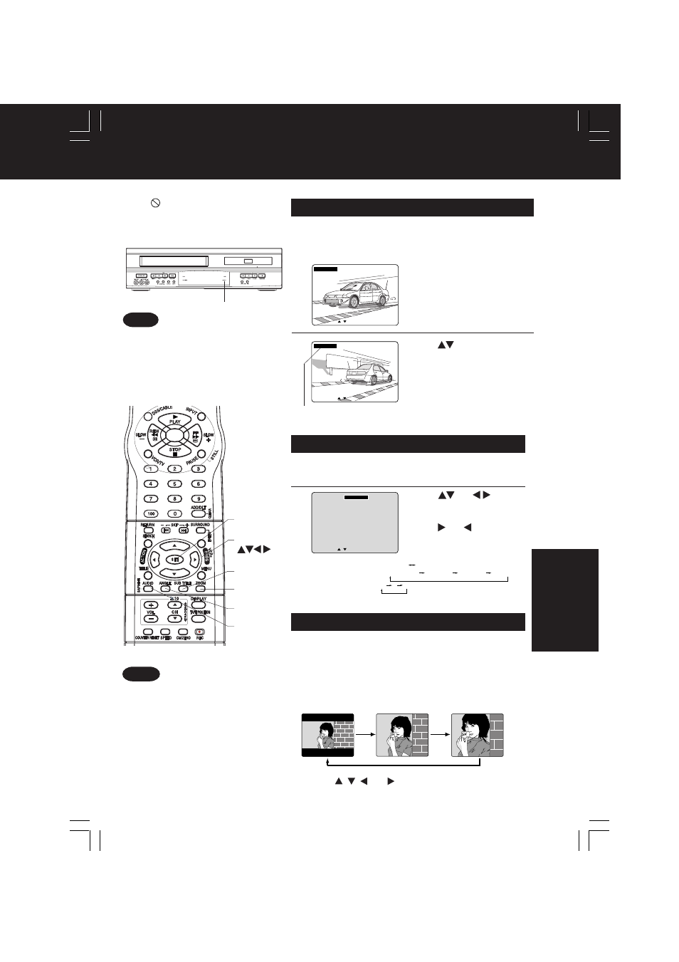 Dv d operation, Multiple angle viewing (dvd only), Picture zoom (dvd only) | Panasonic PV-D4761 User Manual | Page 41 / 64