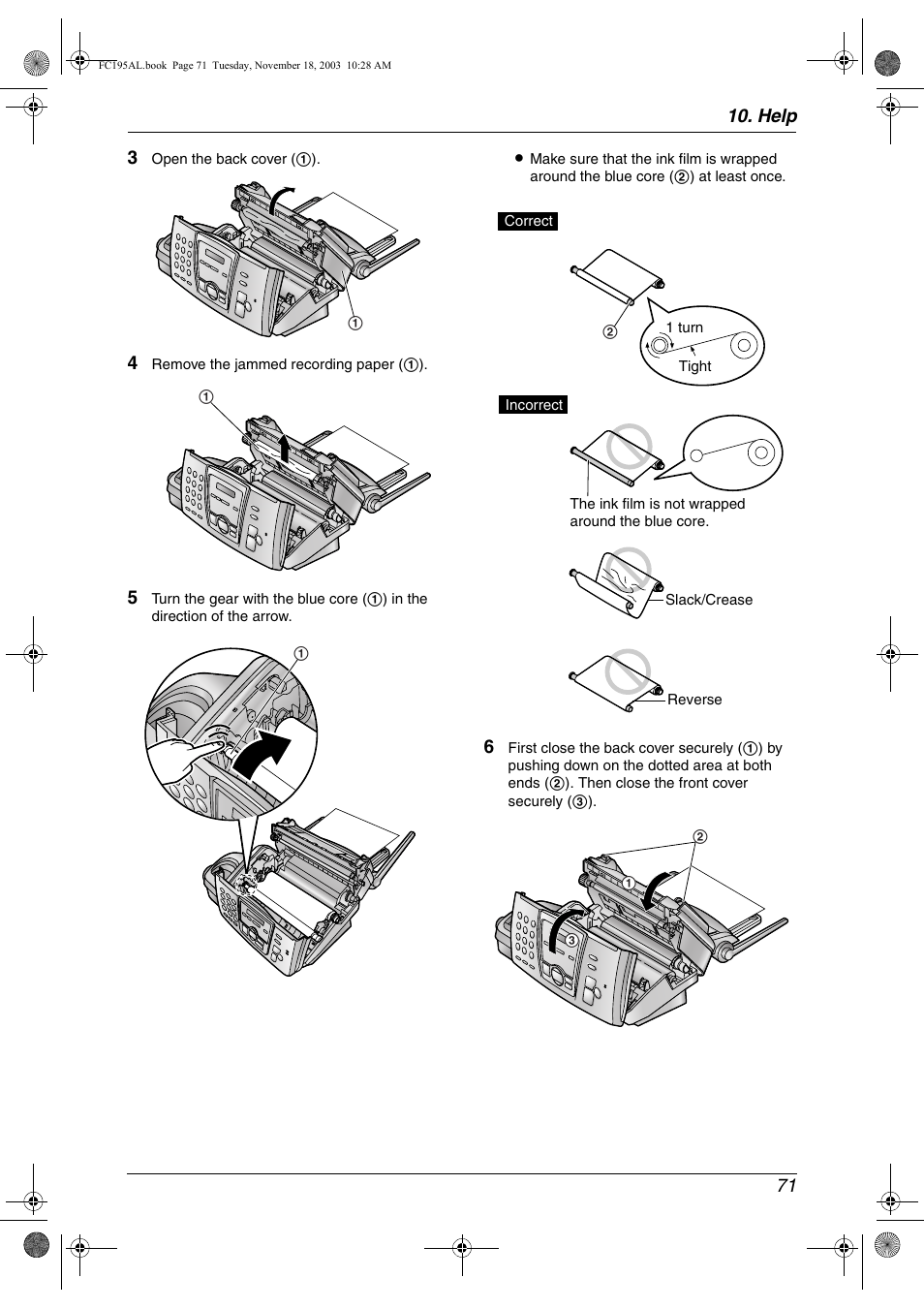 Help 71 3 | Panasonic KX-FC195AL User Manual | Page 73 / 86