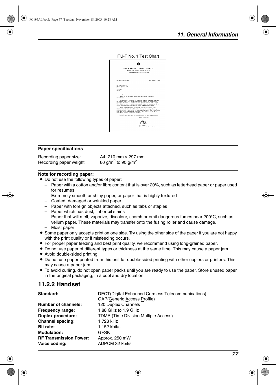 2 handset, General information 77 | Panasonic KX-FC195AL User Manual | Page 79 / 86