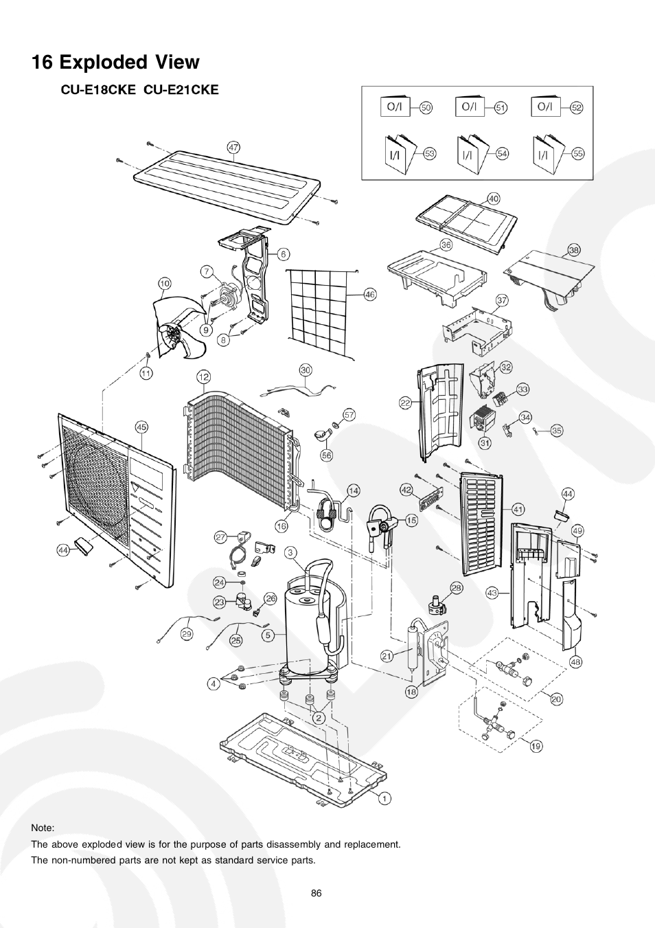 16 exploded view | Panasonic CS-E21CKE User Manual | Page 86 / 100