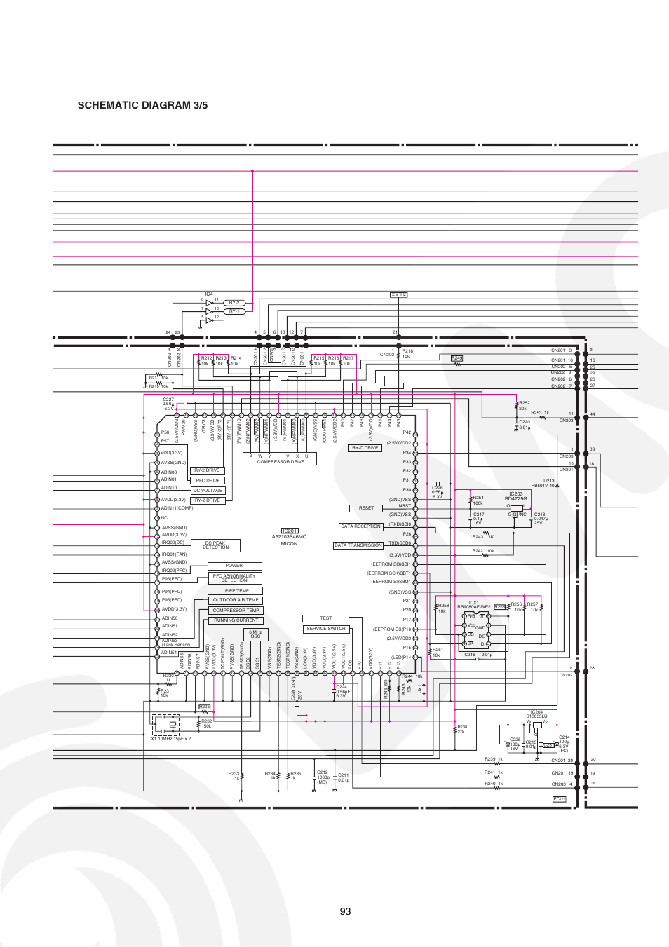 Schematic diagram 3/5 | Panasonic CS-E21CKE User Manual | Page 93 / 100