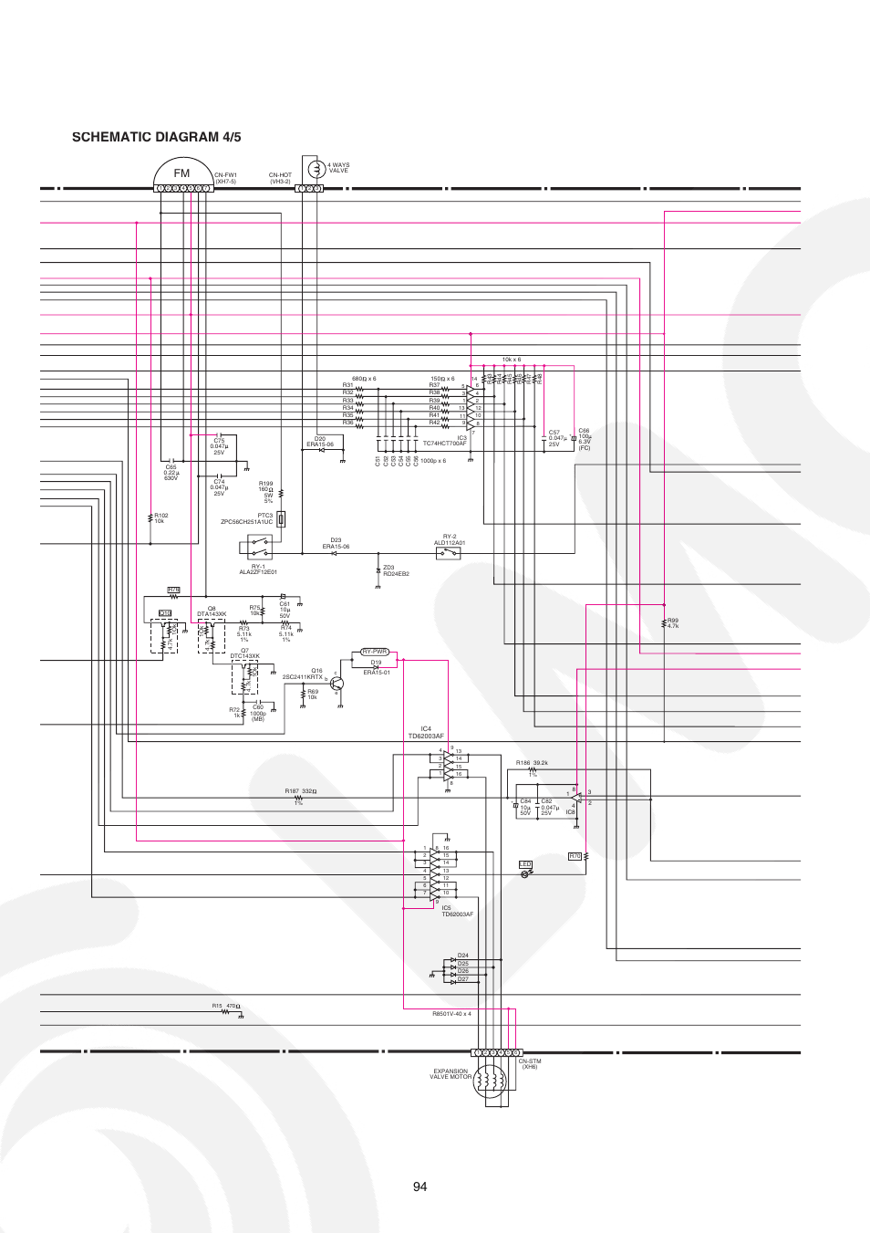 Schematic diagram 4/5 | Panasonic CS-E21CKE User Manual | Page 94 / 100