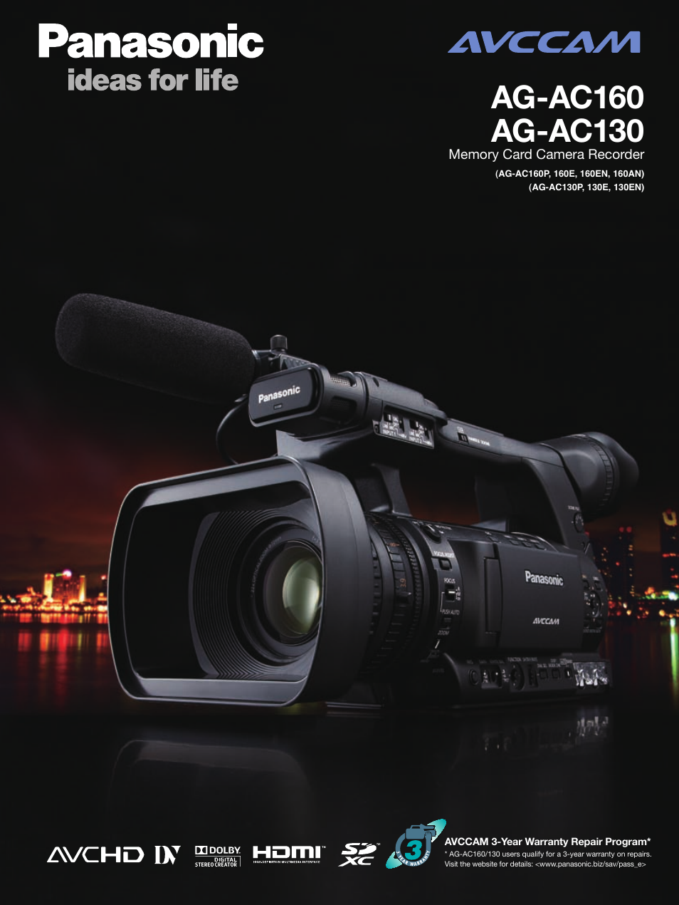 Panasonic AG-AC130 User Manual | 12 pages