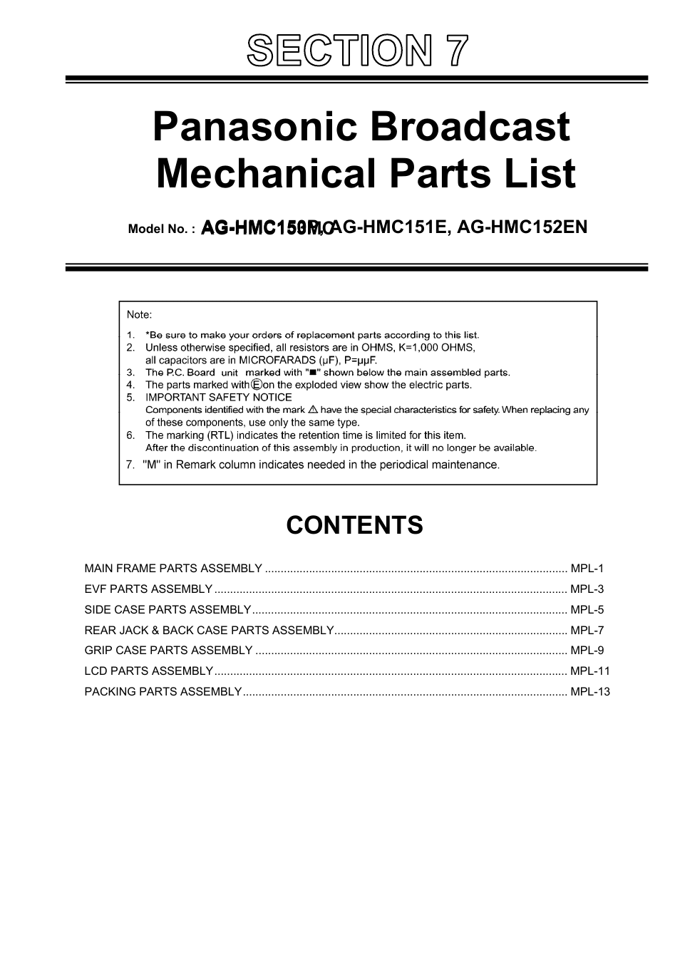 Panasonic AG-HMC151E User Manual | 15 pages