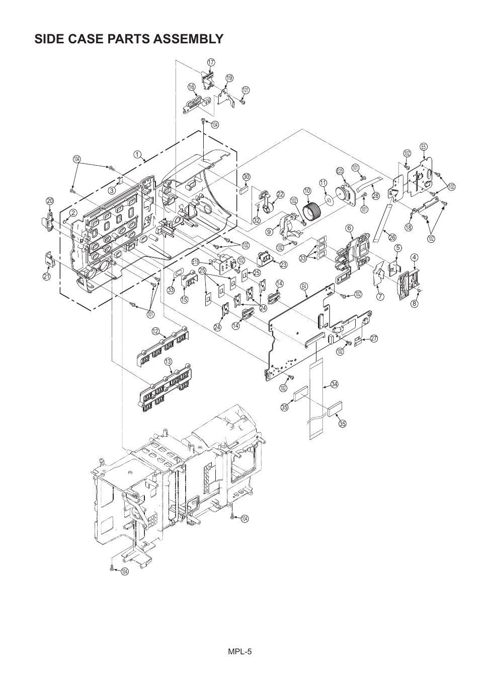 Side case parts assembly, Mpl-5 | Panasonic AG-HMC151E User Manual | Page 6 / 15