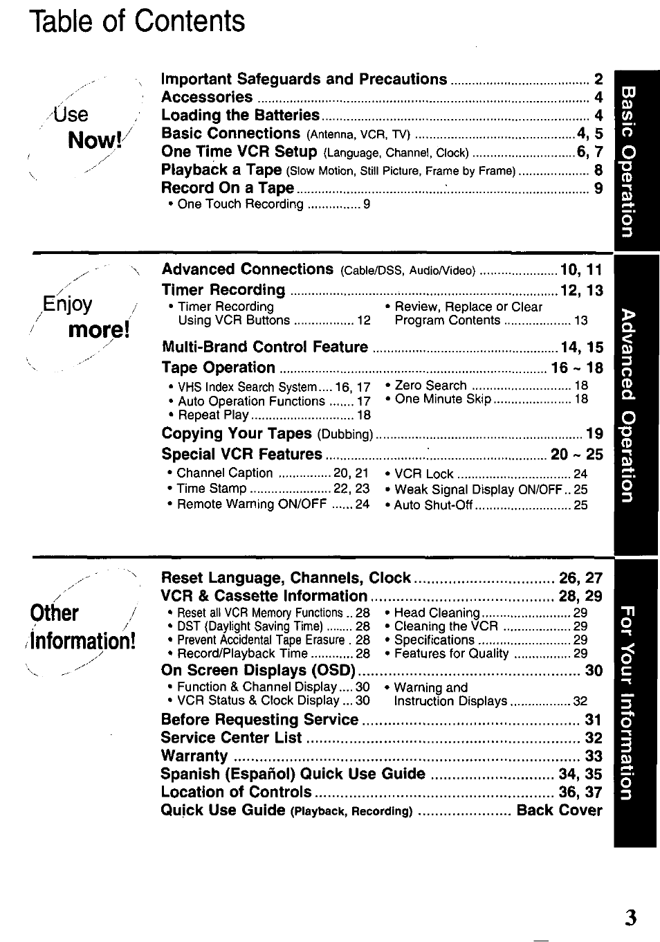 Panasonic PV-840F User Manual | Page 3 / 40