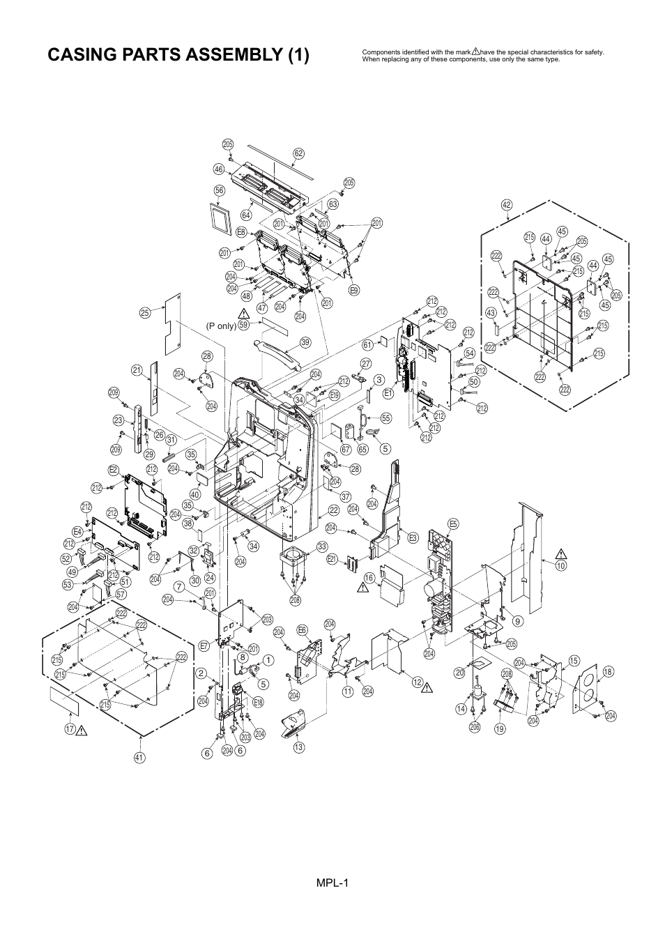 Casing parts assembly (1), Mpl-1 | Panasonic AJ-HPM110MC User Manual | Page 2 / 9