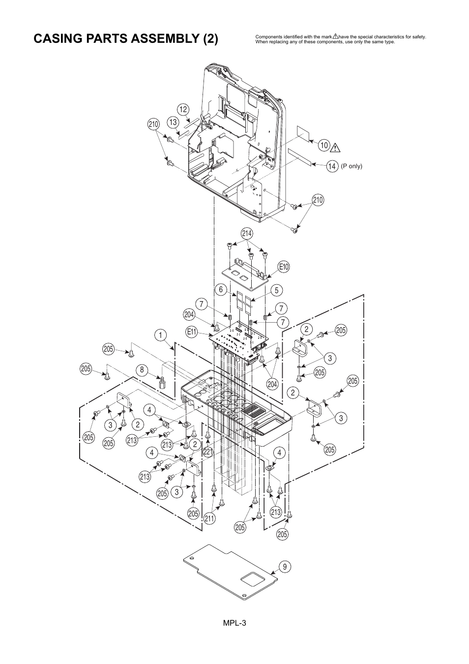 Casing parts assembly (2) | Panasonic AJ-HPM110MC User Manual | Page 4 / 9