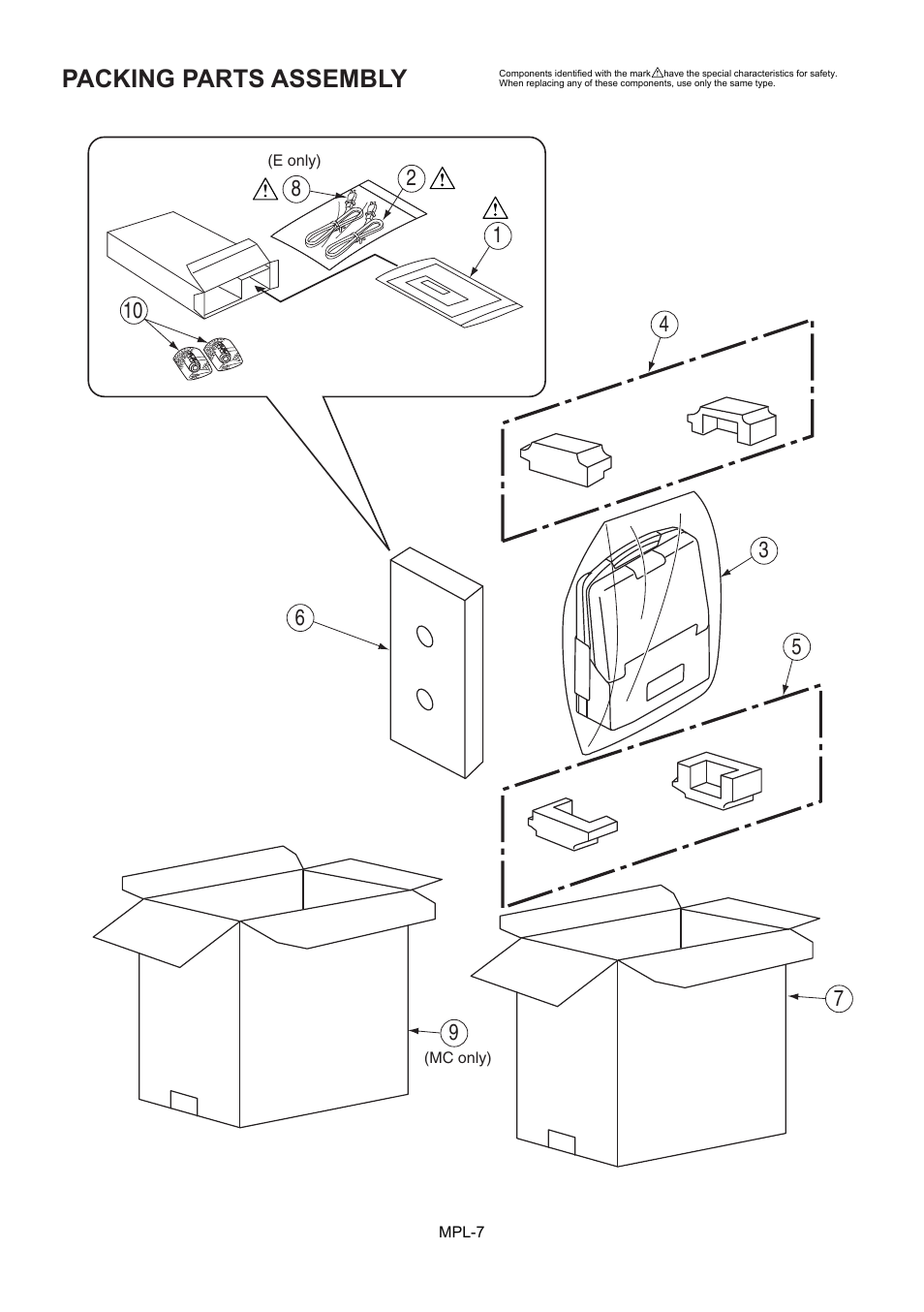 Packing parts assembly | Panasonic AJ-HPM110MC User Manual | Page 8 / 9