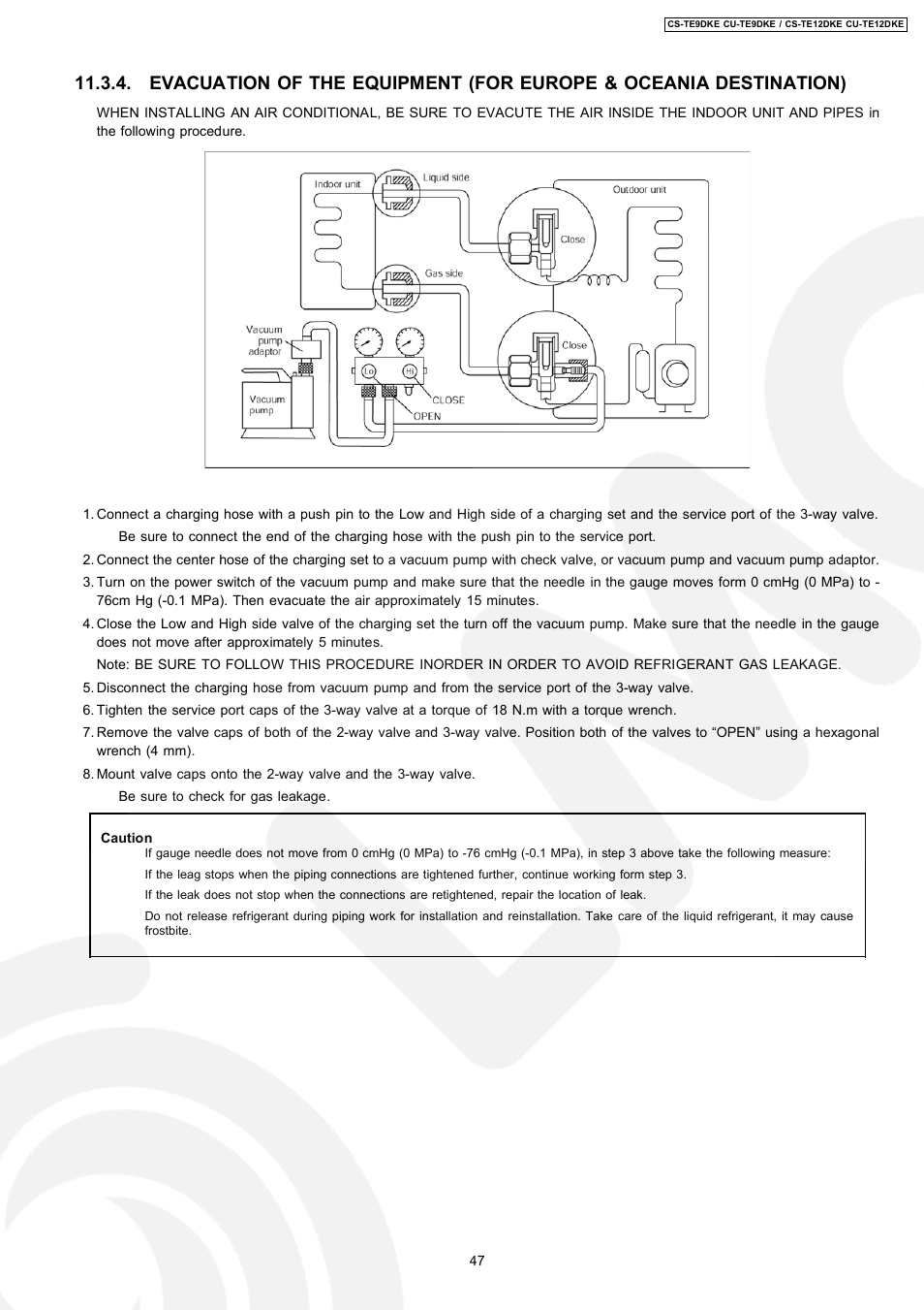 Panasonic CU-TE12DKE User Manual | Page 47 / 80