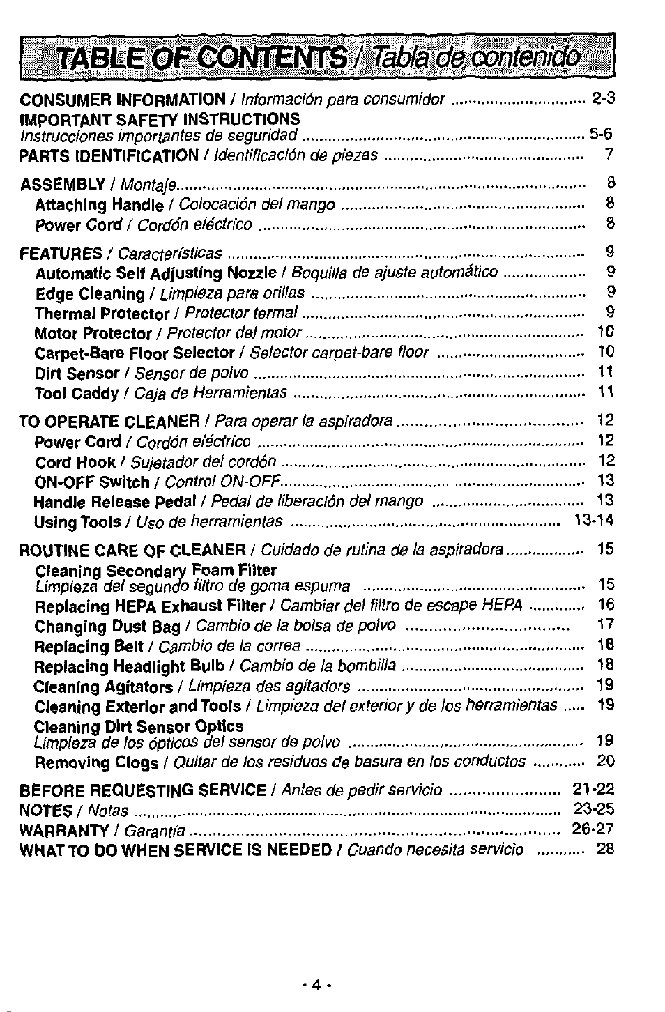 Panasonic MC-V7515 User Manual | Page 4 / 28