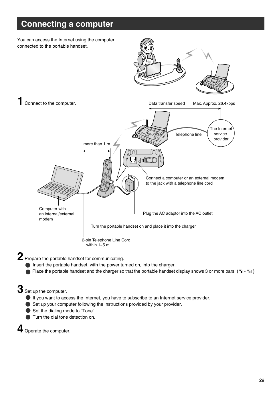 Connecting a computer | Panasonic KX-PW301DL User Manual | Page 29 / 32