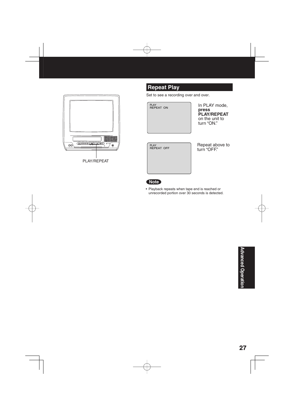 Repeat play | Panasonic PV C1343 User Manual | Page 27 / 40