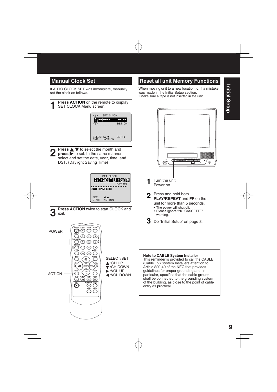 Panasonic PV C1343 User Manual | Page 9 / 40