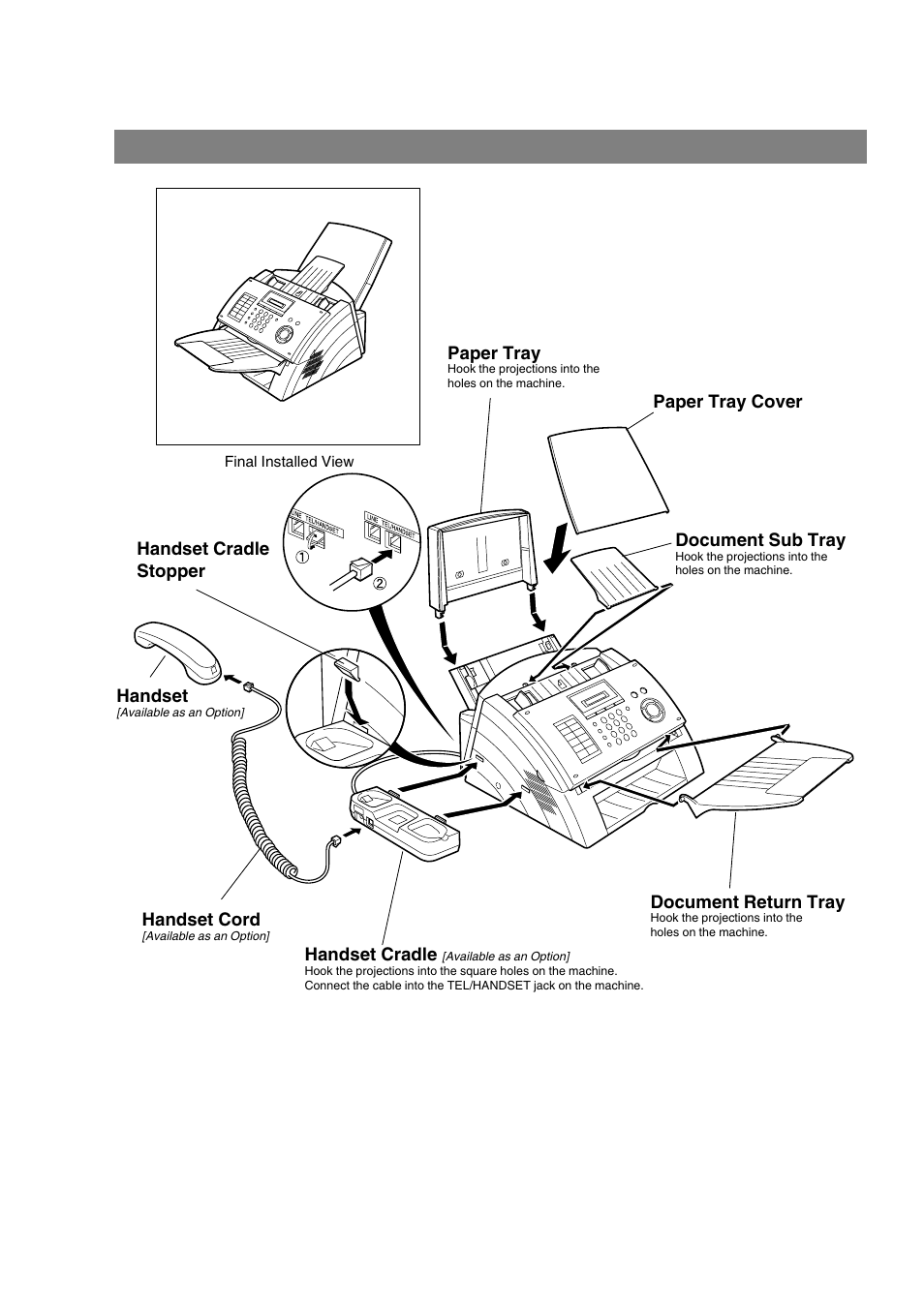 Installing the accessories | Panasonic UF-490 User Manual | Page 14 / 120