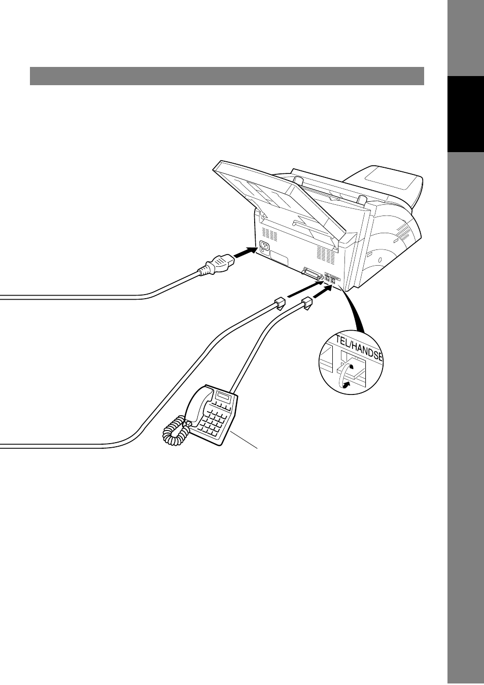 Connecting the telephone line cable and power cord | Panasonic UF-490 User Manual | Page 19 / 120