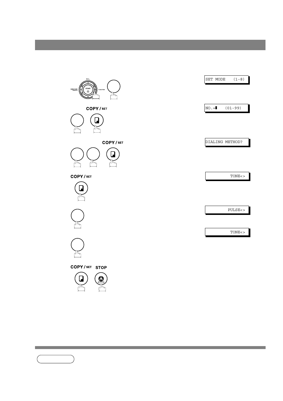 Dialing method (tone or pulse), Setting the dialing method (tone or pulse) | Panasonic UF-490 User Manual | Page 20 / 120