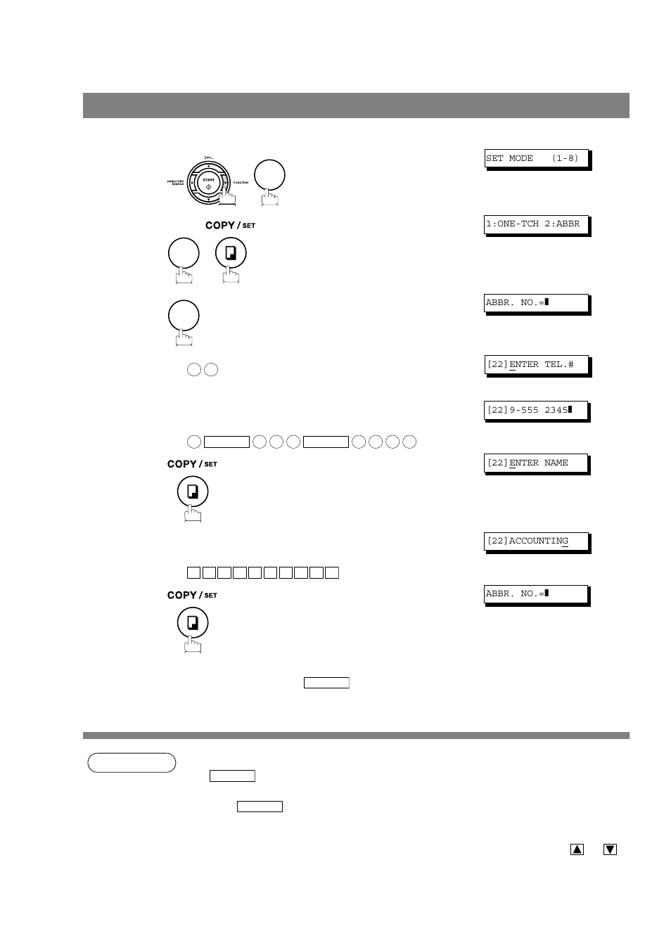 One-touch/abbreviated dialing numbers, Entering one-touch/abbreviated dialing numbers | Panasonic UF-490 User Manual | Page 28 / 120