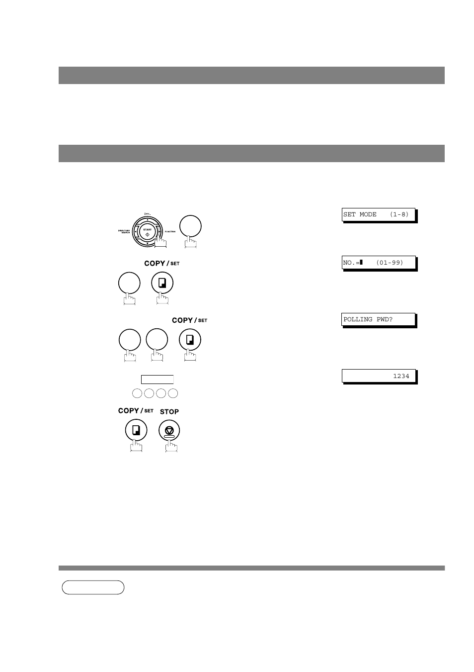 Polling, General description, Setting the polling password | General description setting the polling password | Panasonic UF-490 User Manual | Page 66 / 120