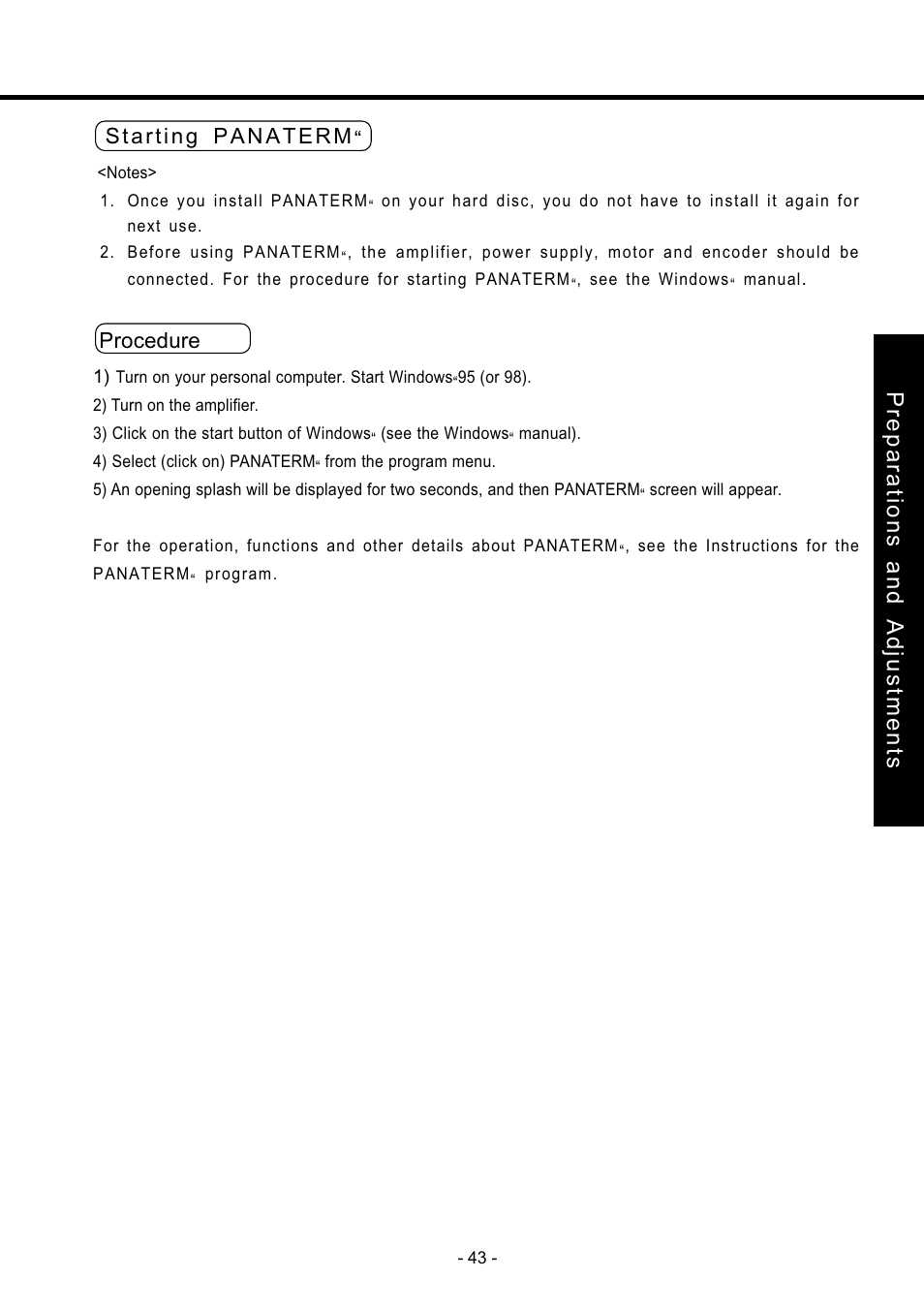 Preparations and adjustments | Panasonic MDDDT5540 User Manual | Page 43 / 133