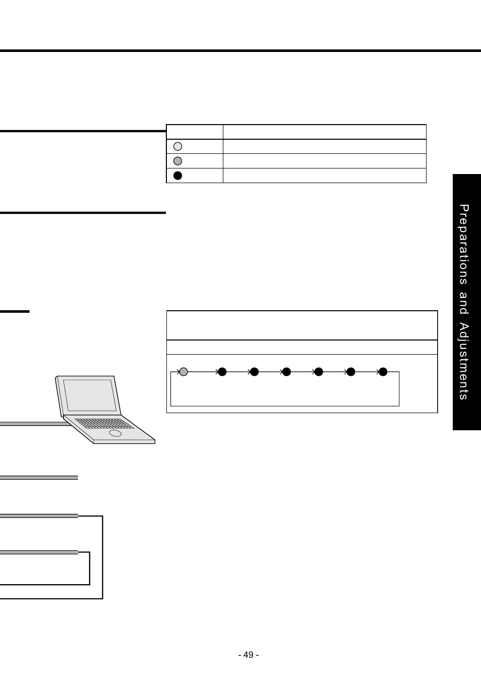 Check led status, Set parameters, Preparations and adjustments | Panasonic MDDDT5540 User Manual | Page 49 / 133