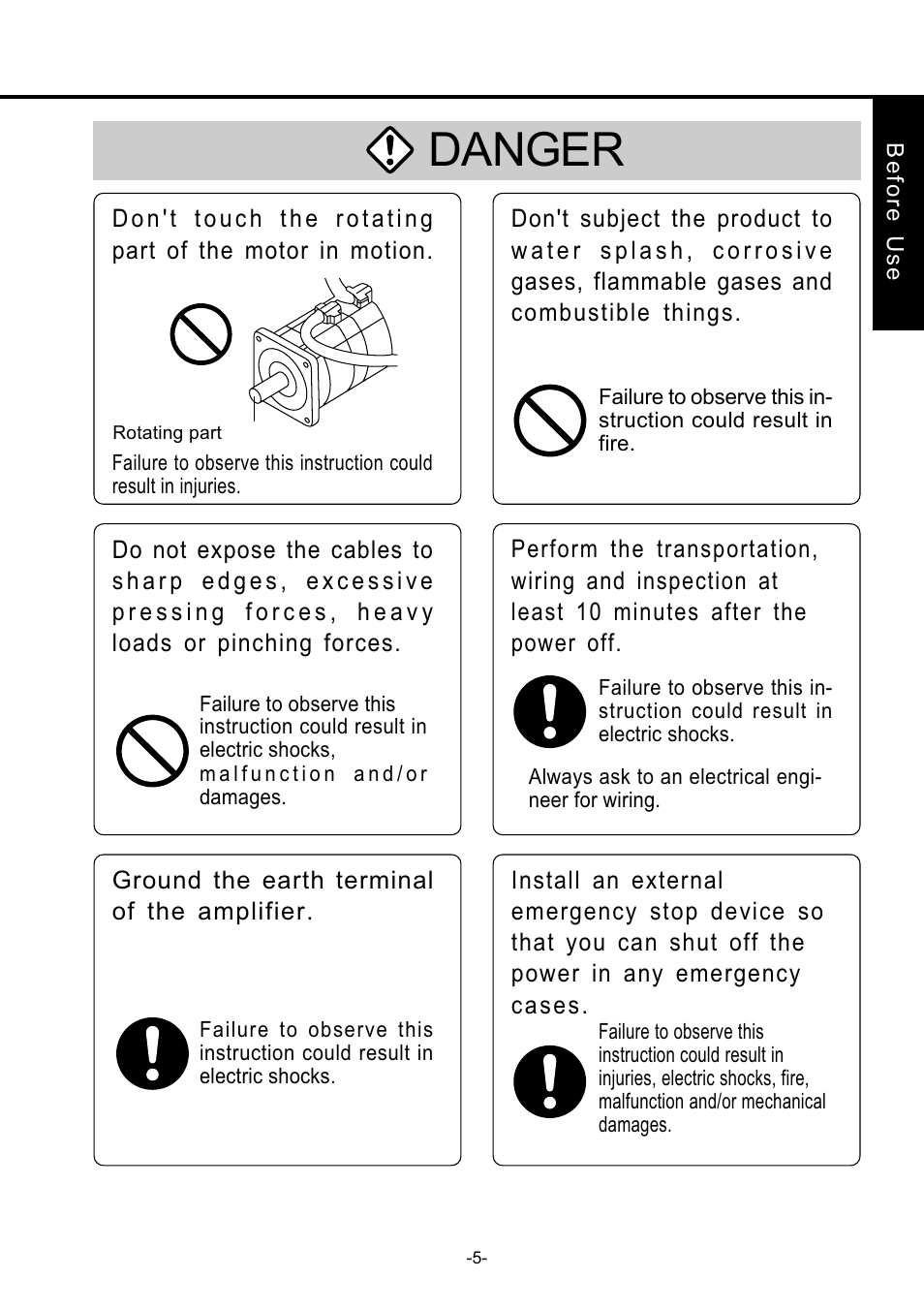 Danger | Panasonic MDDDT5540 User Manual | Page 5 / 133
