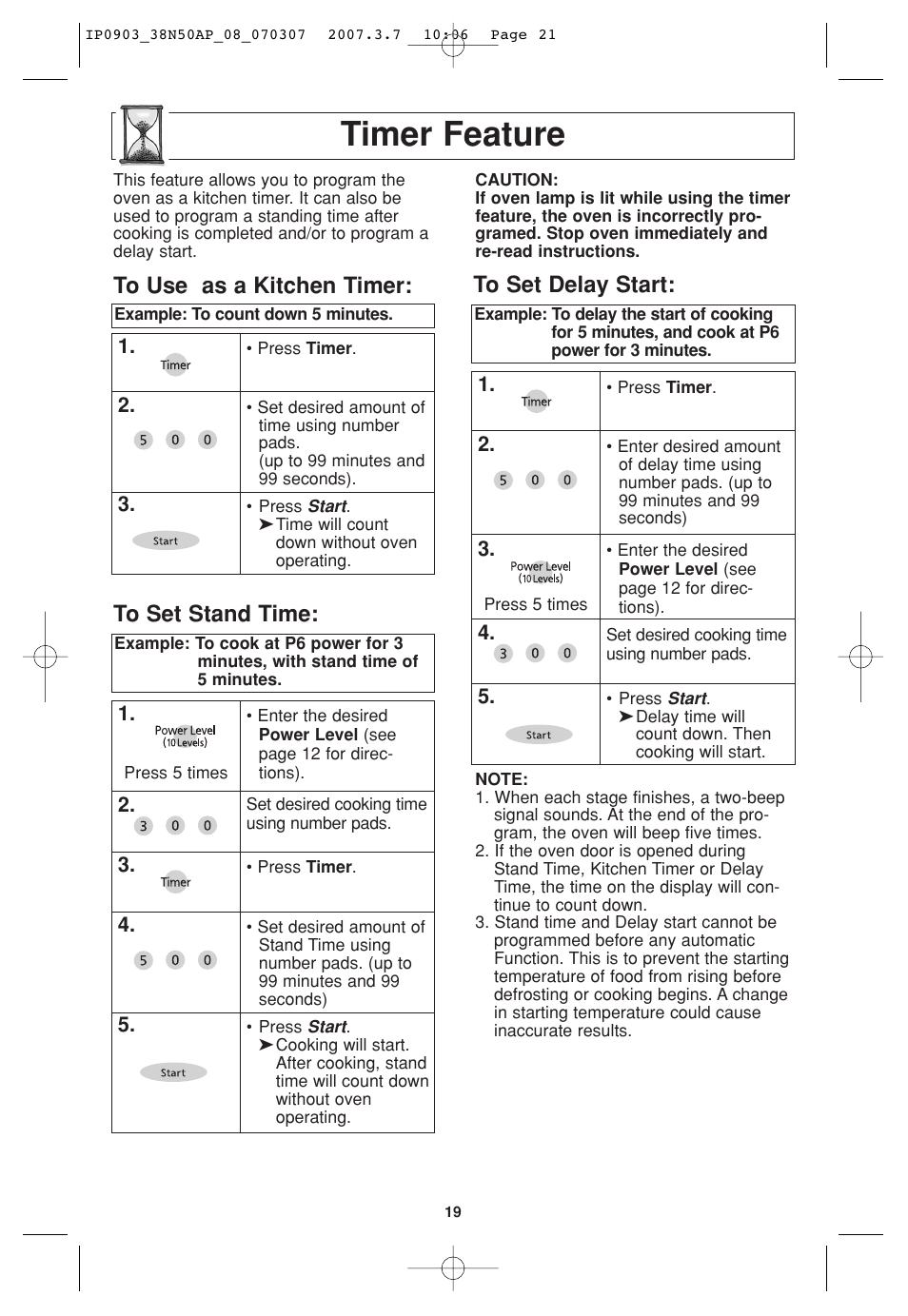 Timer feature | Panasonic SN977 User Manual | Page 21 / 30