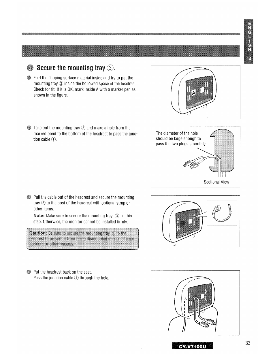 I secure the mounting tray | Panasonic CY-V7100U User Manual | Page 33 / 92