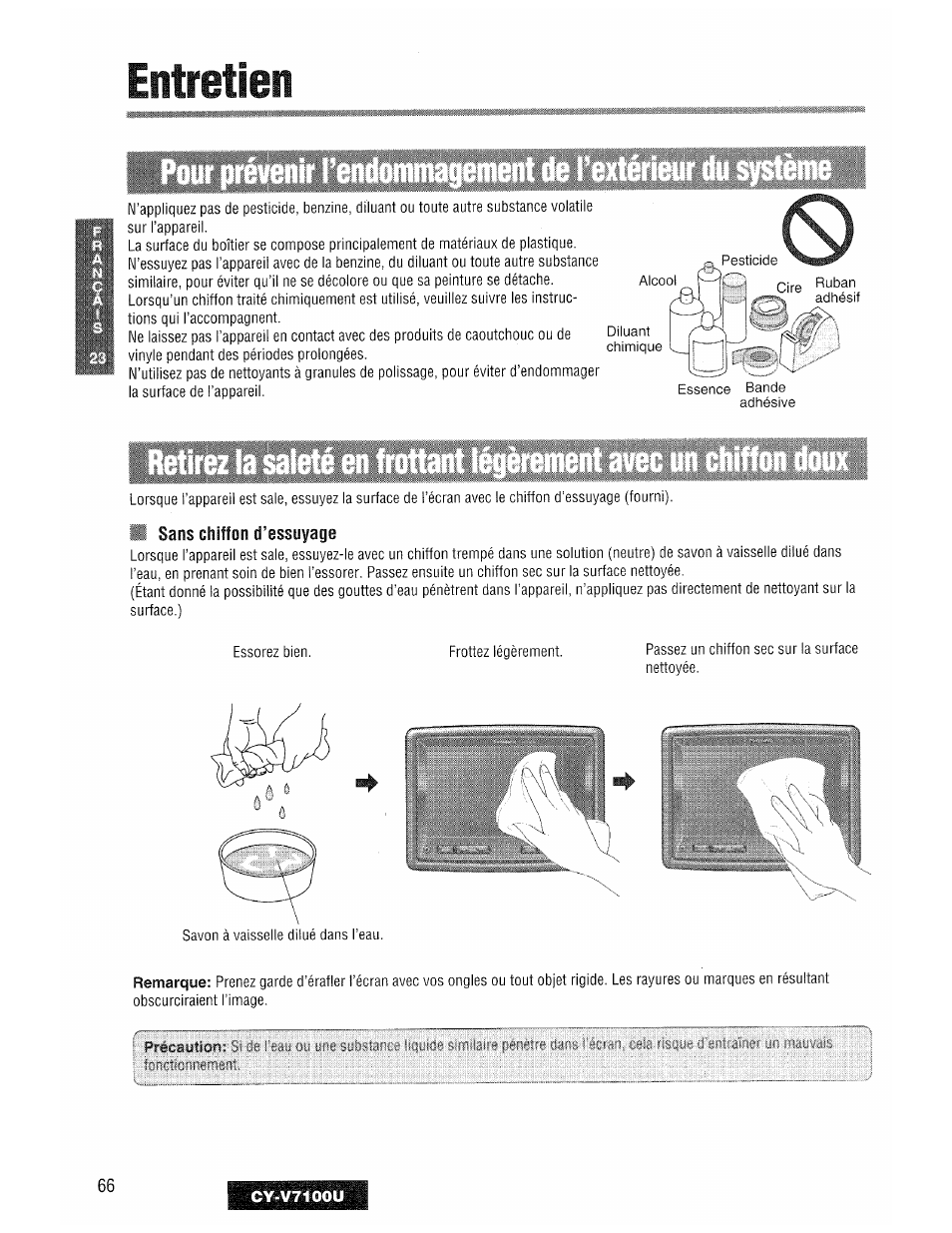 Entretien | Panasonic CY-V7100U User Manual | Page 66 / 92