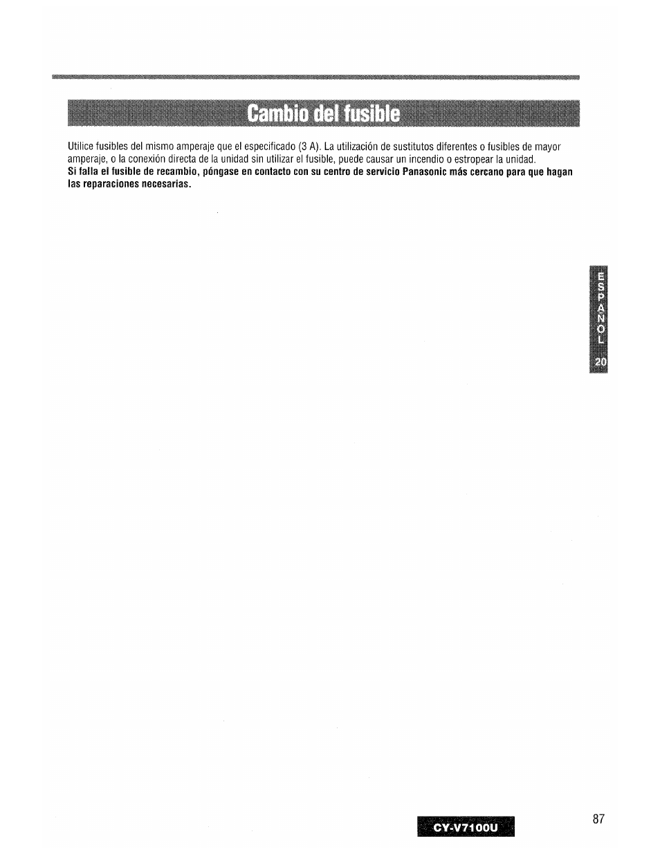 Panasonic CY-V7100U User Manual | Page 87 / 92
