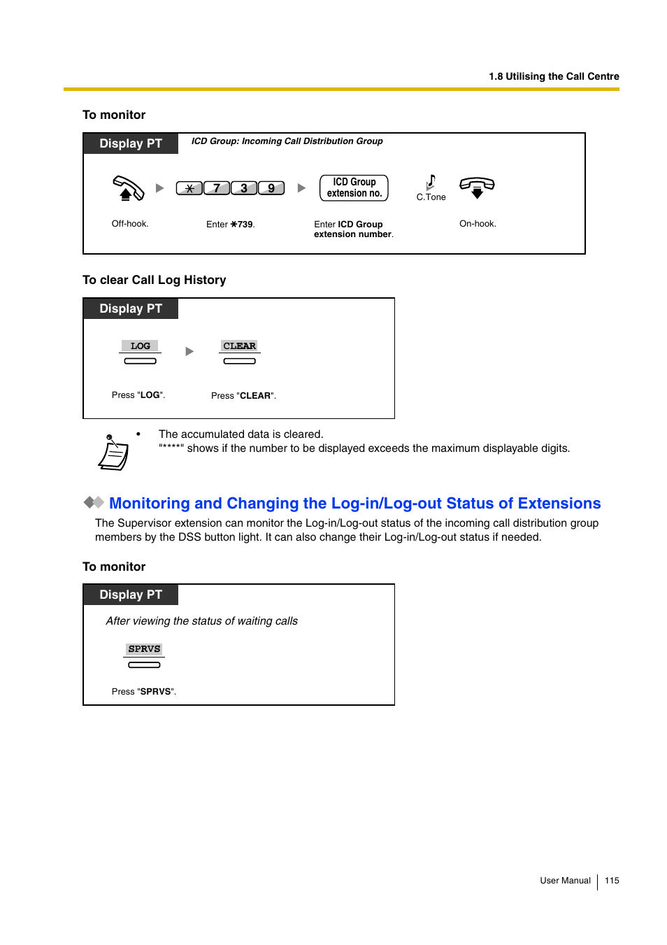 Display pt | Panasonic KX-TDA30 User Manual | Page 115 / 214
