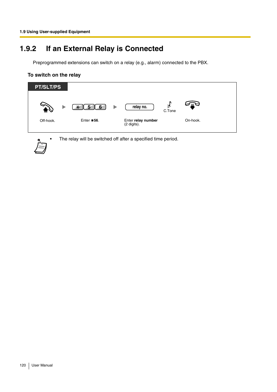 2 if an external relay is connected | Panasonic KX-TDA30 User Manual | Page 120 / 214