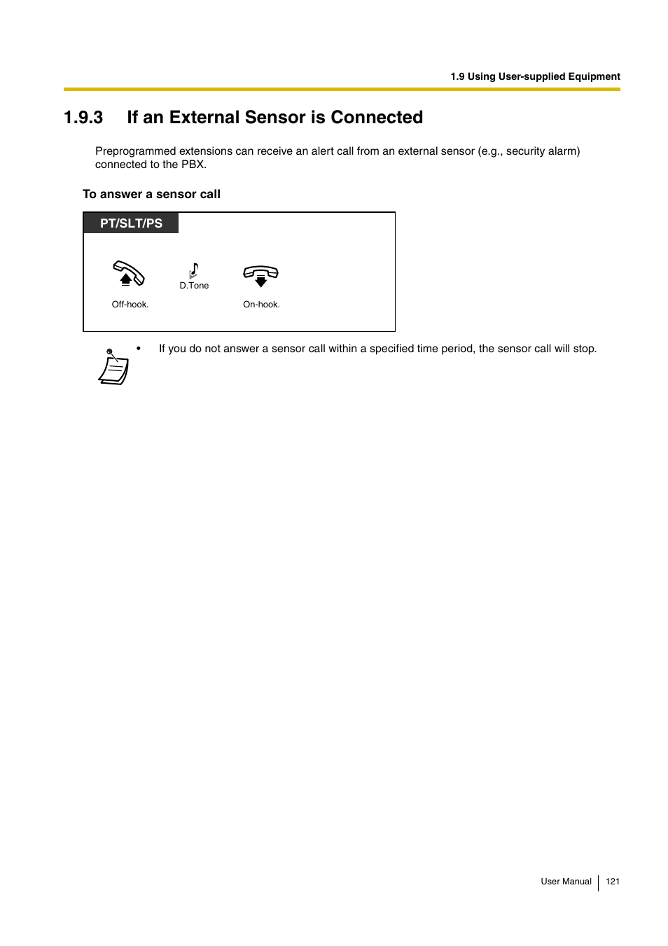 3 if an external sensor is connected | Panasonic KX-TDA30 User Manual | Page 121 / 214