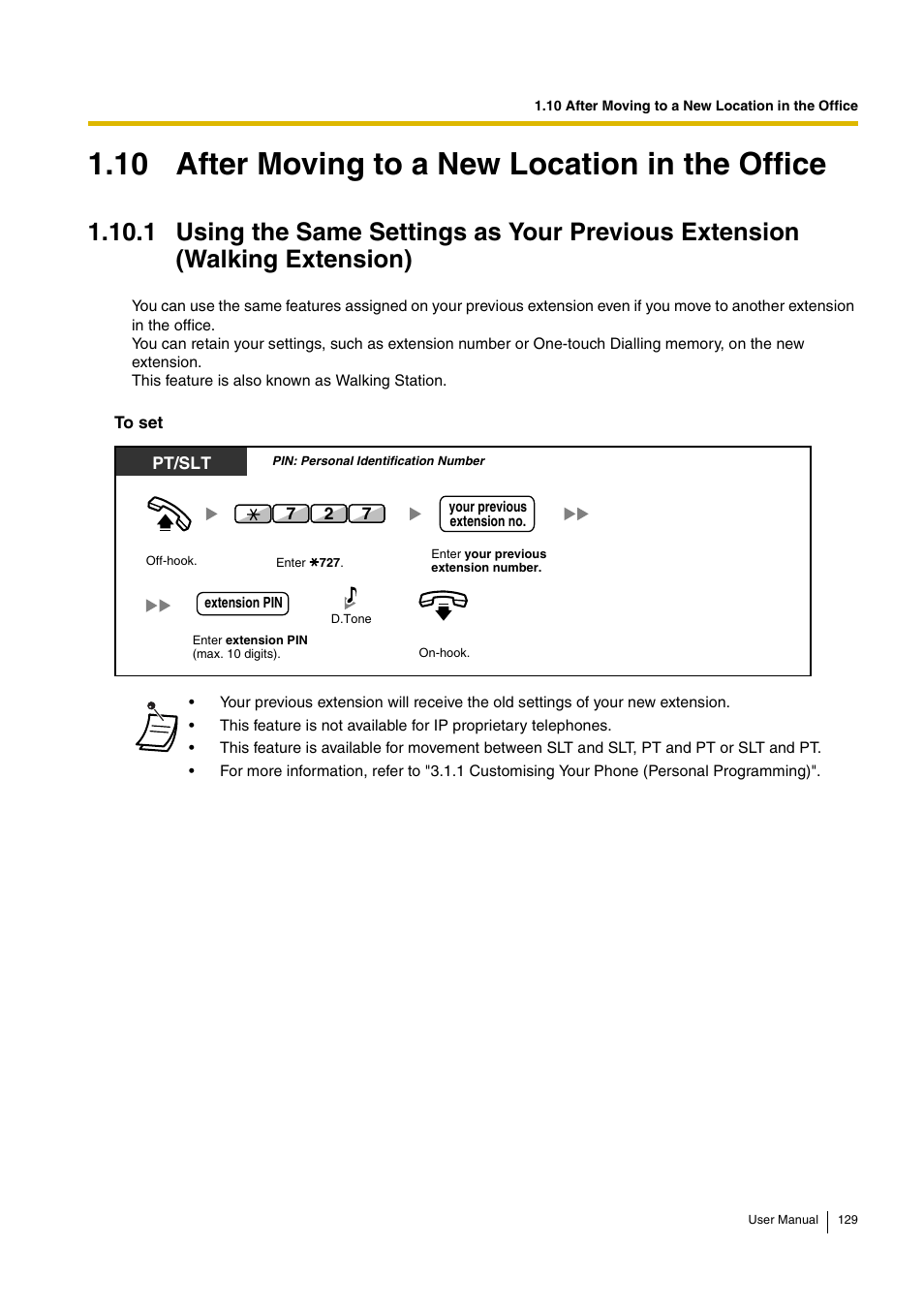 10 after moving to a new location in the office | Panasonic KX-TDA30 User Manual | Page 129 / 214