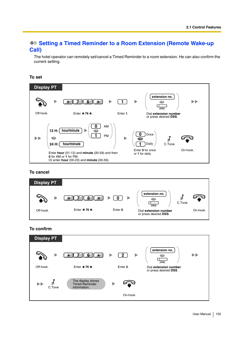 76 display pt, Display pt | Panasonic KX-TDA30 User Manual | Page 155 / 214