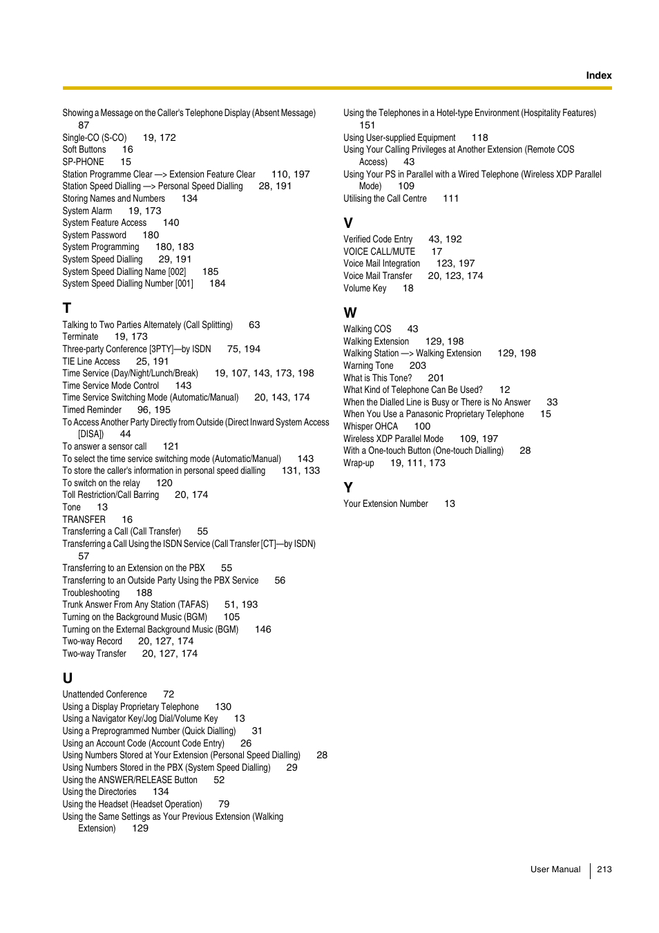 Panasonic KX-TDA30 User Manual | Page 213 / 214