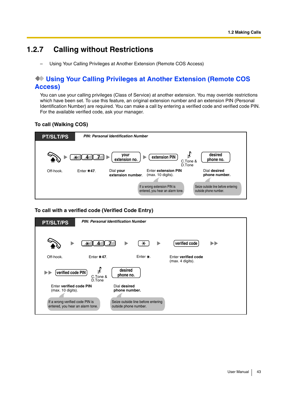 7 calling without restrictions, To "1.2.7 calling without restrictions | Panasonic KX-TDA30 User Manual | Page 43 / 214