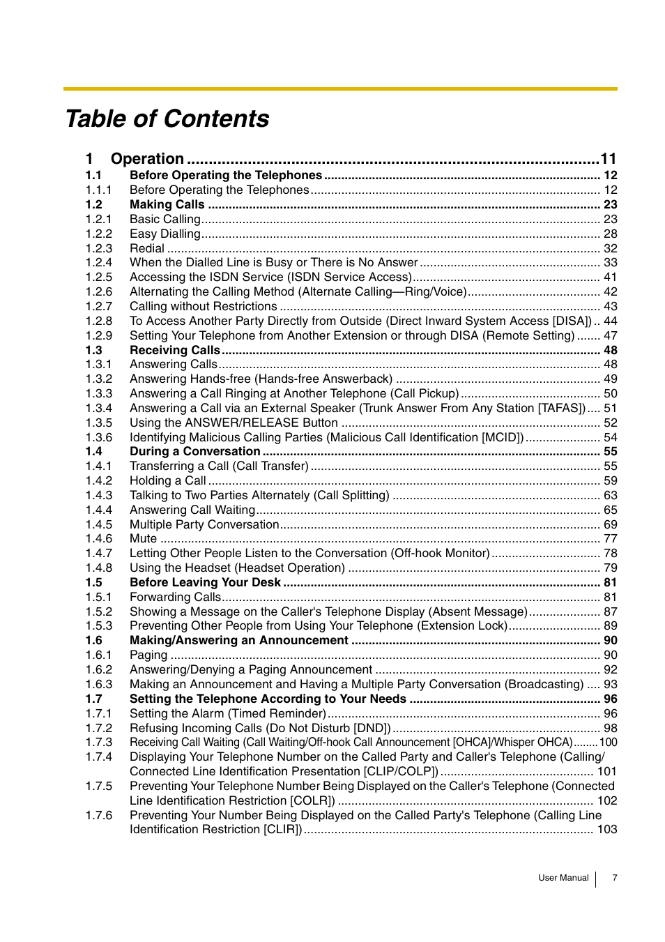 Panasonic KX-TDA30 User Manual | Page 7 / 214