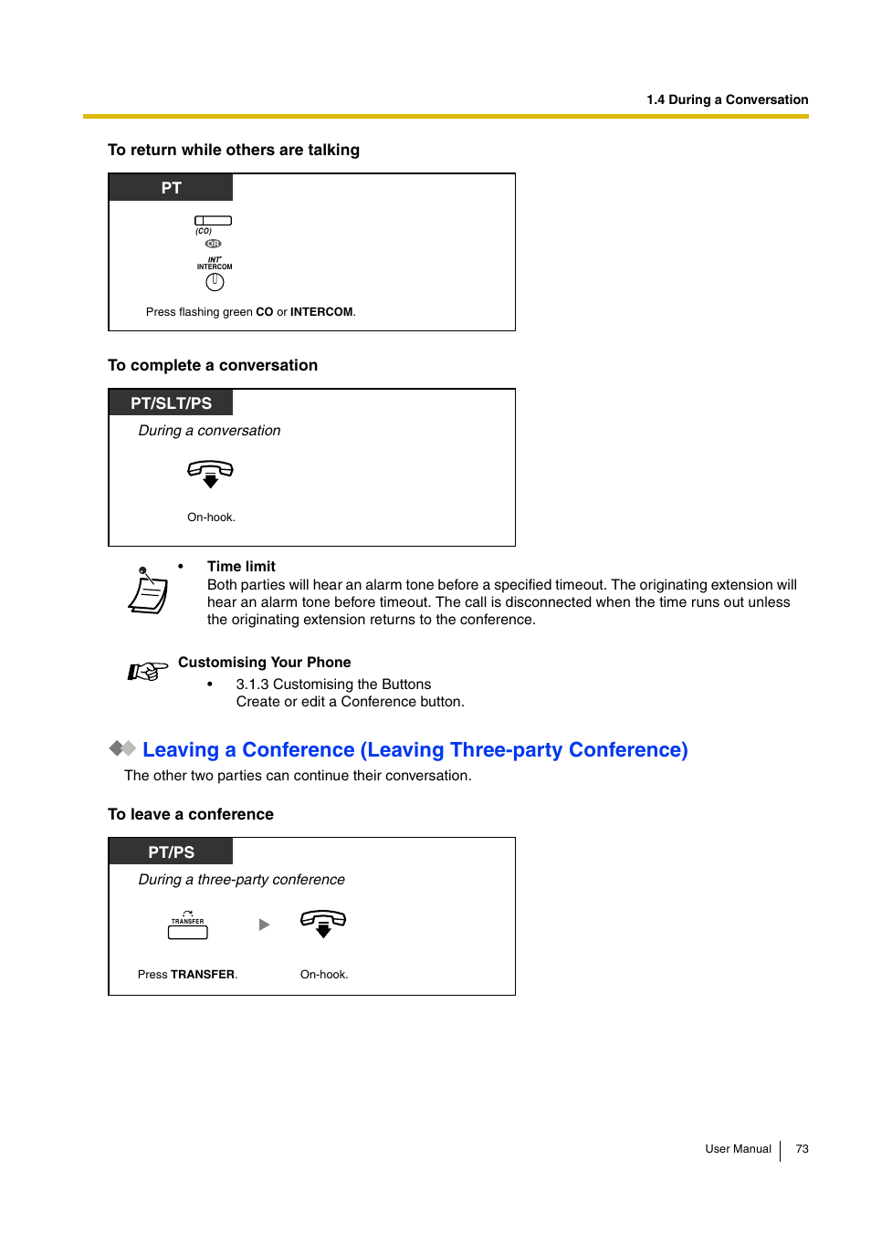 Pt/slt/ps, Pt/ps | Panasonic KX-TDA30 User Manual | Page 73 / 214