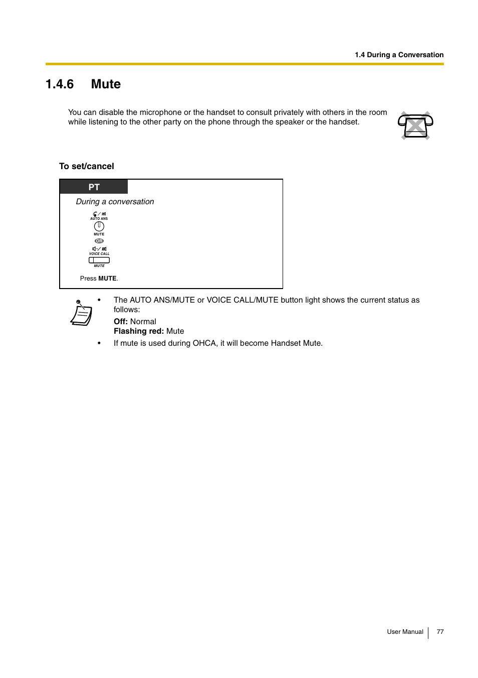 6 mute | Panasonic KX-TDA30 User Manual | Page 77 / 214