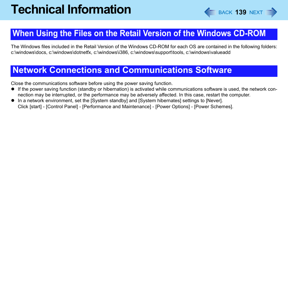 Technical information | Panasonic CF-W8 User Manual | Page 139 / 140