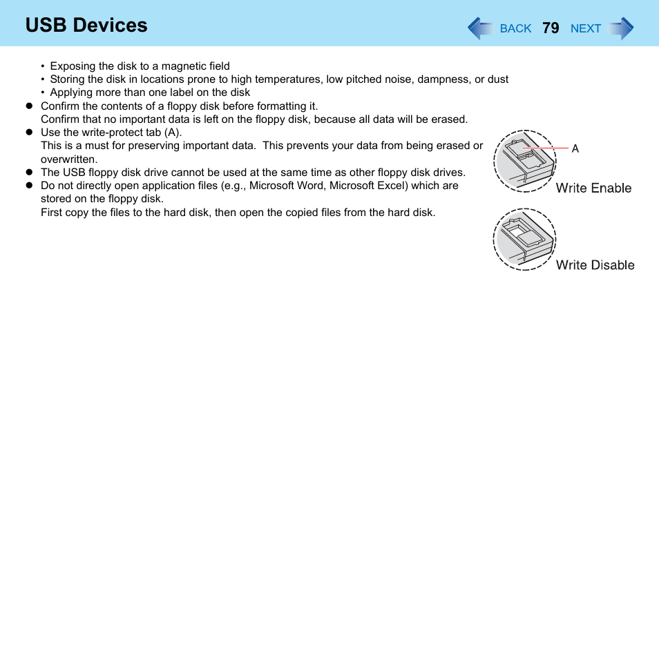 Usb devices | Panasonic CF-W8 User Manual | Page 79 / 140