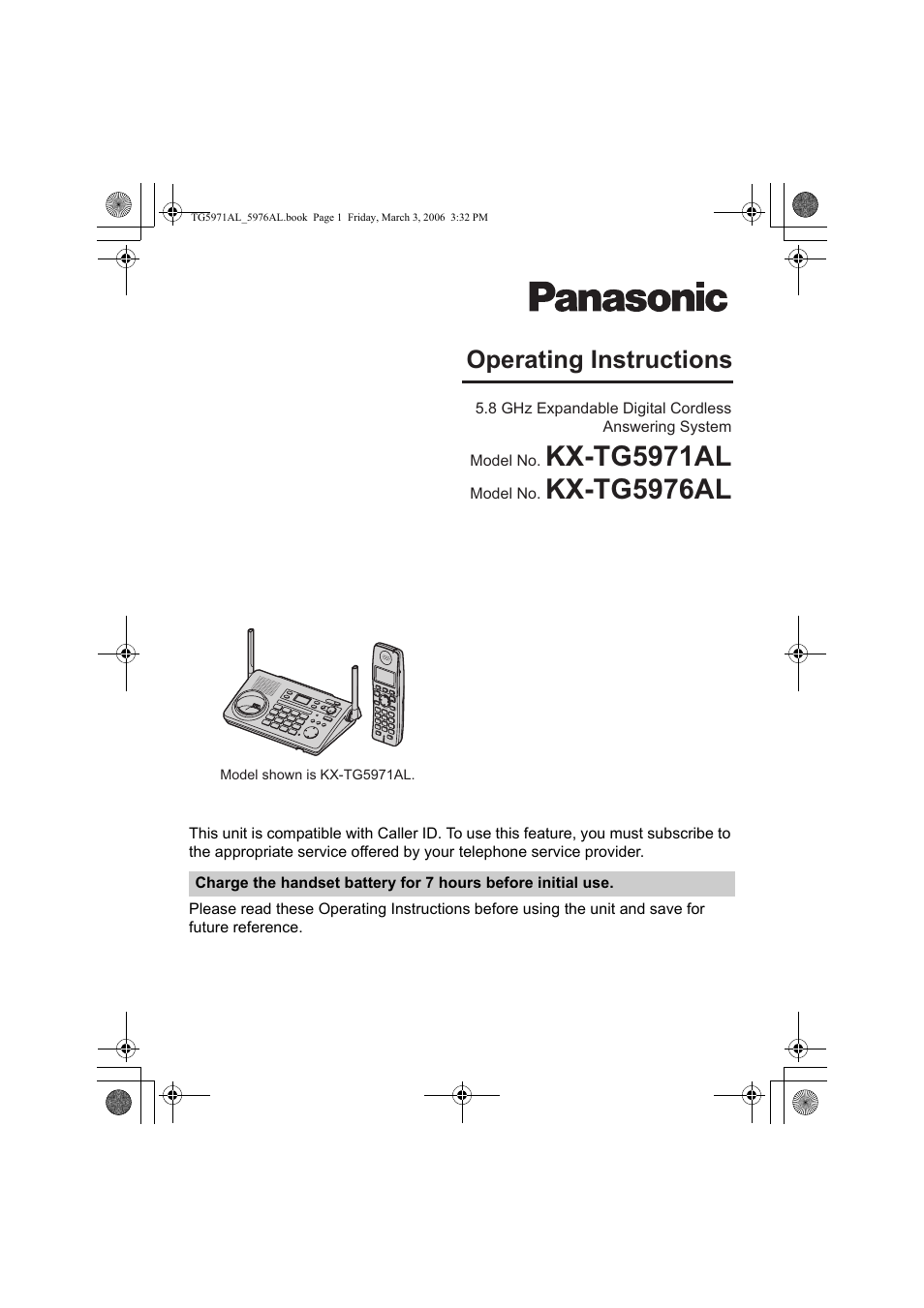 Panasonic KX-TG5976AL User Manual | 84 pages